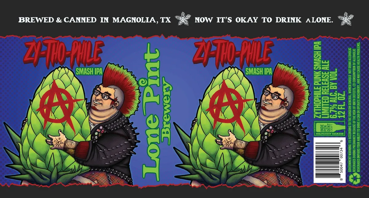 Zy-Tho-Phile Smash IPA label art — ZYTHOPHILE PUNK SMASH IPA