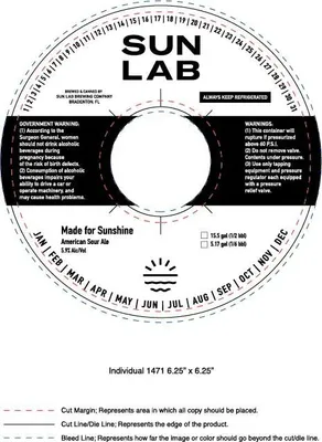 Made for Sunshine label