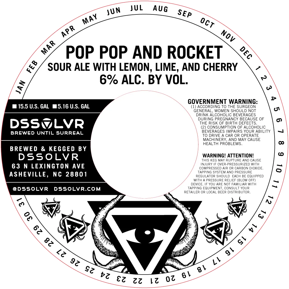 Pop Pop and Rocket — full label as filed with TTB