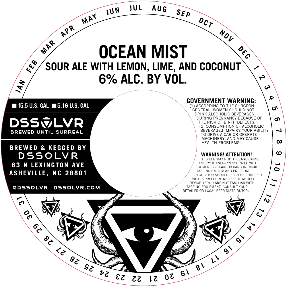 Ocean Mist — full label as filed with TTB