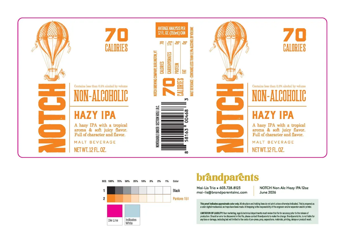 NOTCH Hazy IPA label