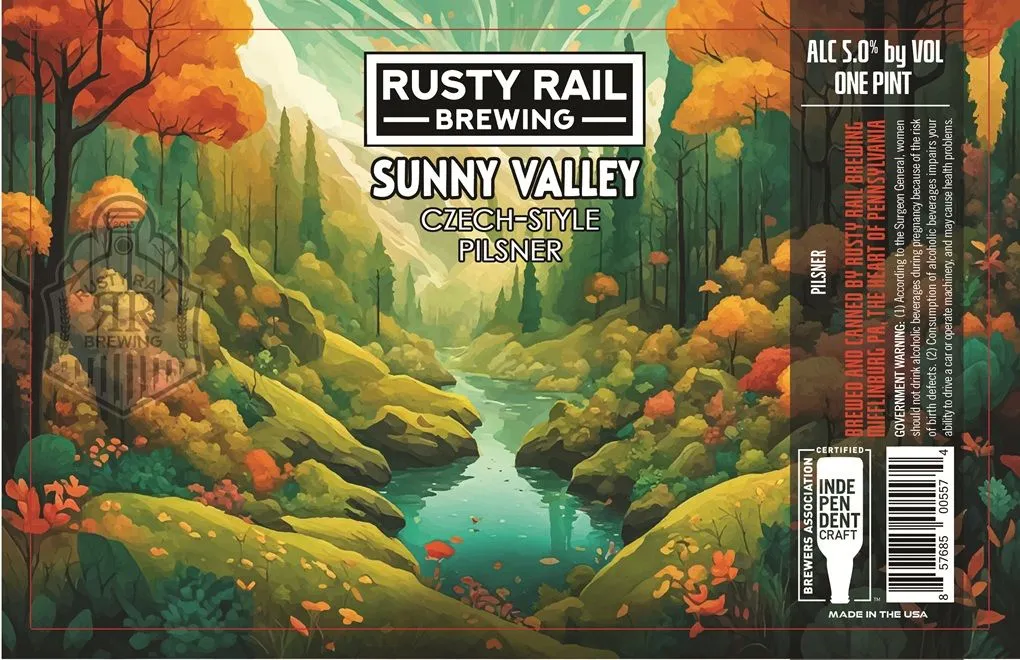 Sunny Valley label art — RUSTY RAIL BREWING