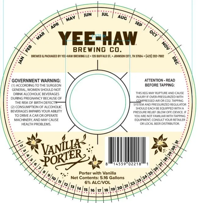 Vanilla Porter — full label as filed with TTB