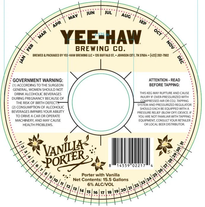 Vanilla Porter — full label as filed with TTB