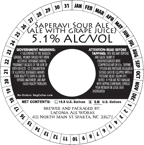 Saperavi Sour Ale — full label as filed with TTB