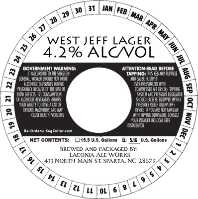 West Jeff Lager label