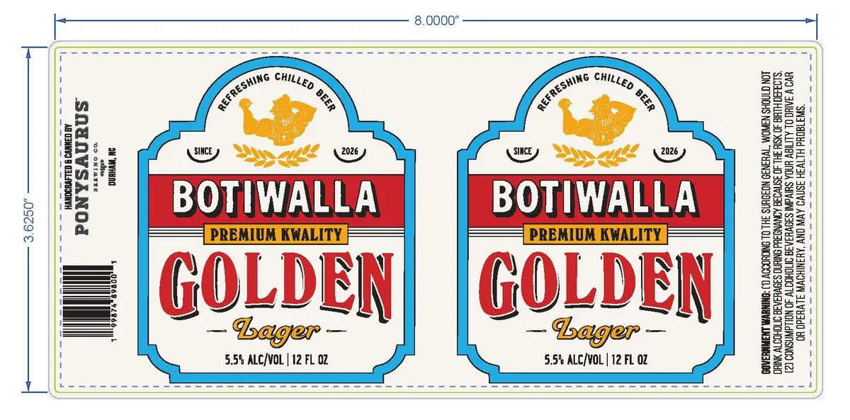 Botiwalla Golden Lager label