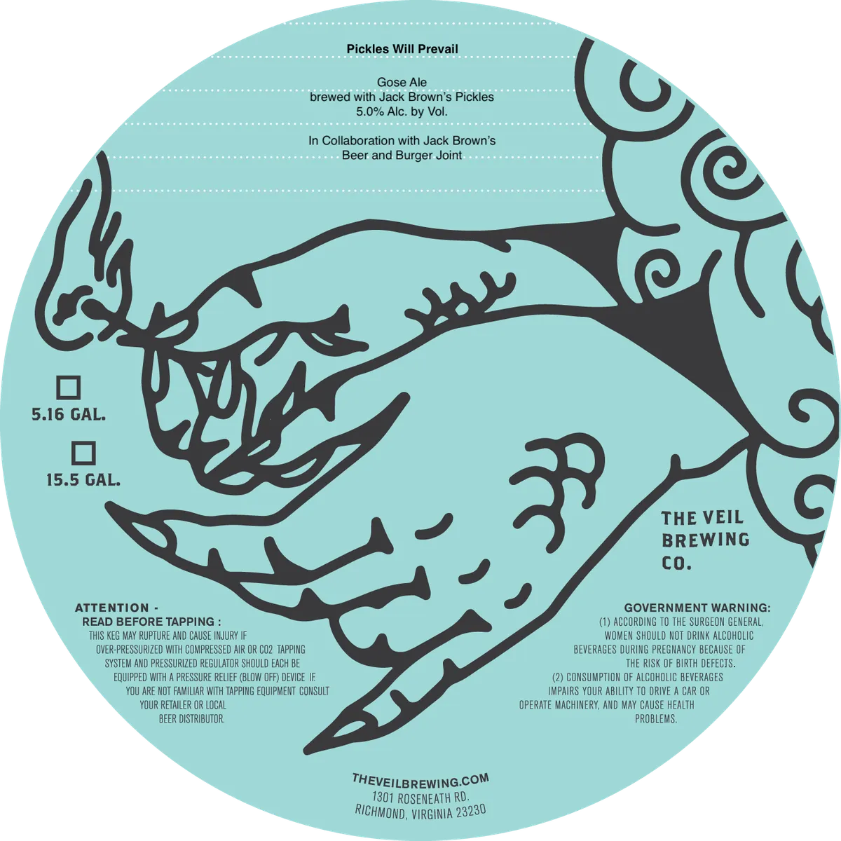Pickles Will Prevail — full label as filed with TTB