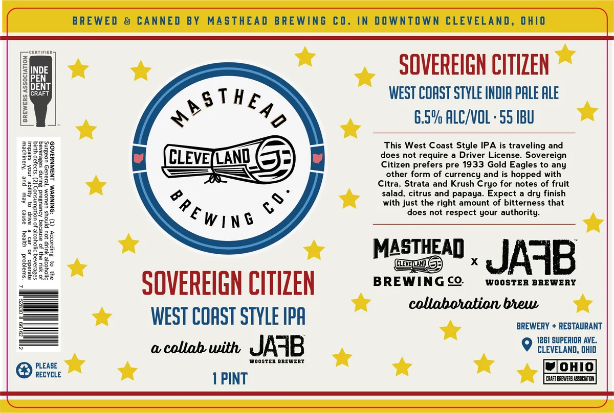 Sovereign Citizen label art — MASTHEAD BREWING CO.