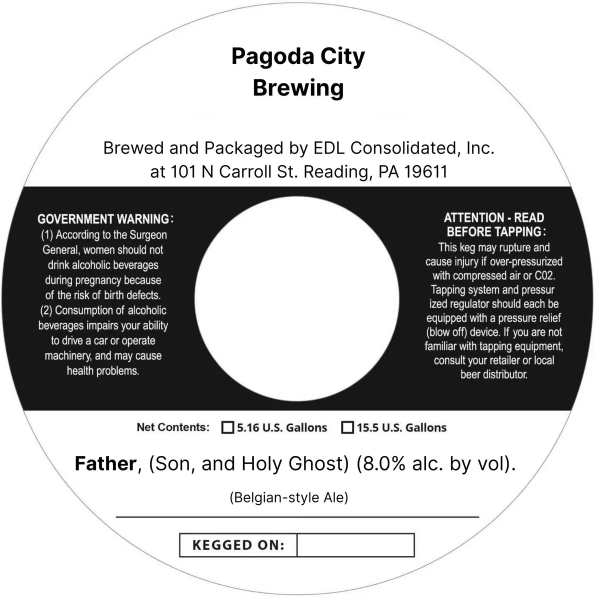 Father, (Son, and Holy Ghost) — full label as filed with TTB