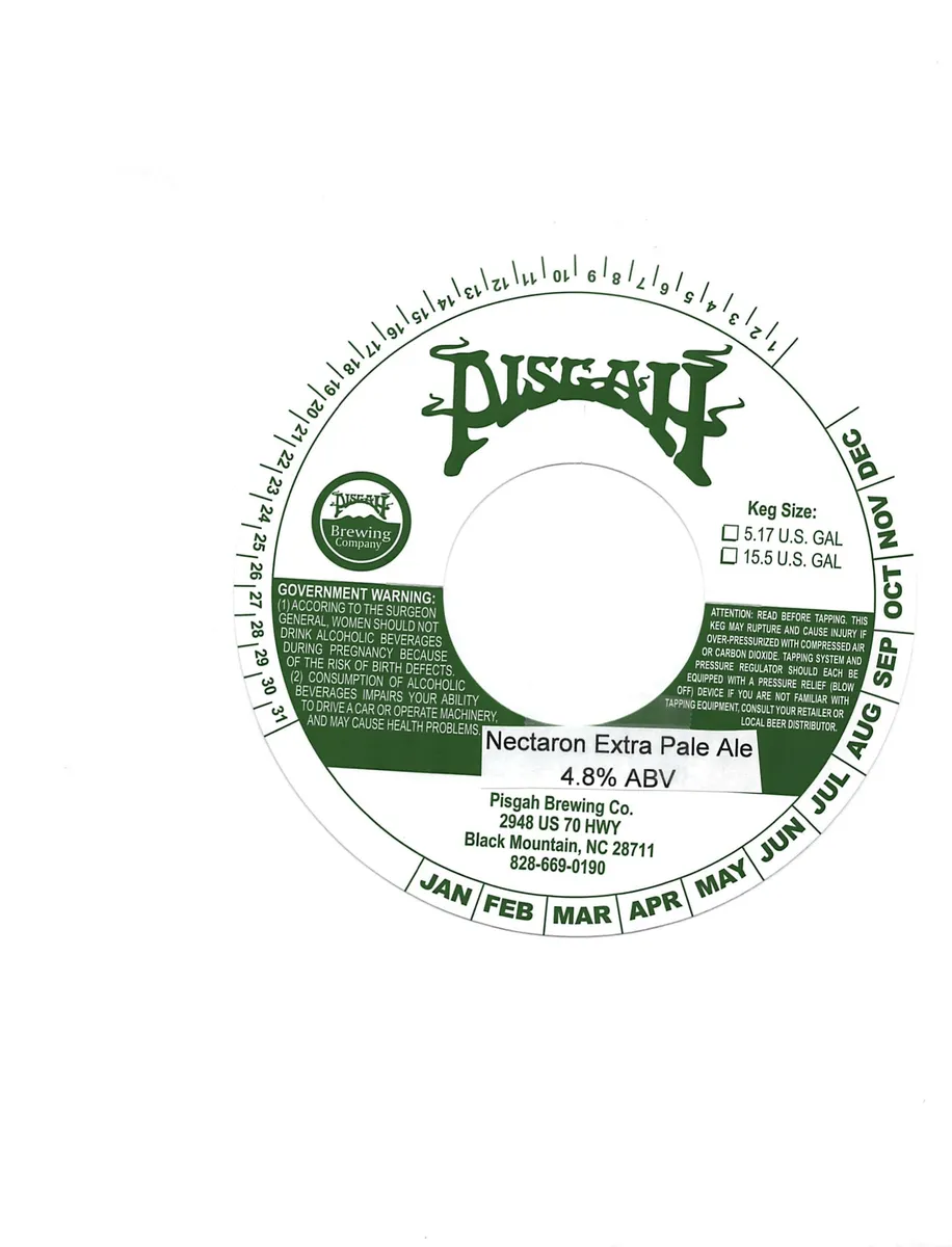 Nectaron Extra Pale Ale label art — PISGAH BREWING COMPANY