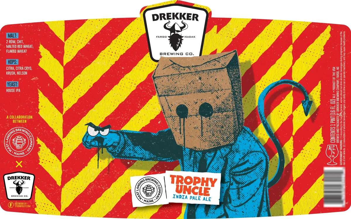 Trophy Uncle label art — DREKKER BREWING COMPANY