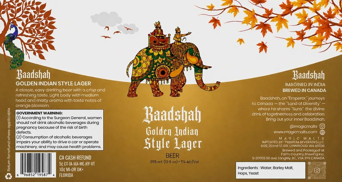 Golden Indian Style Lager label