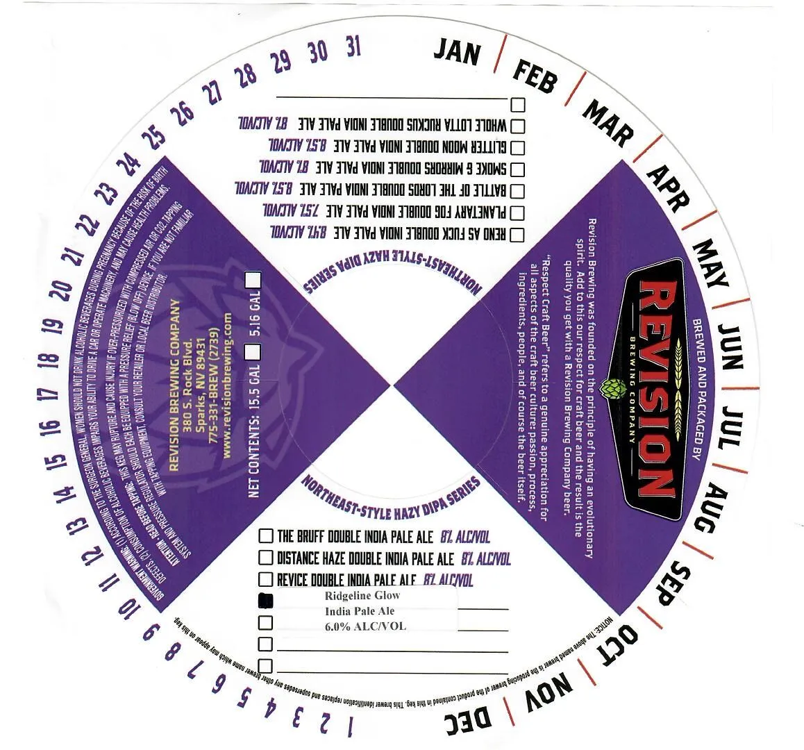Ridgeline Glow — full label as filed with TTB