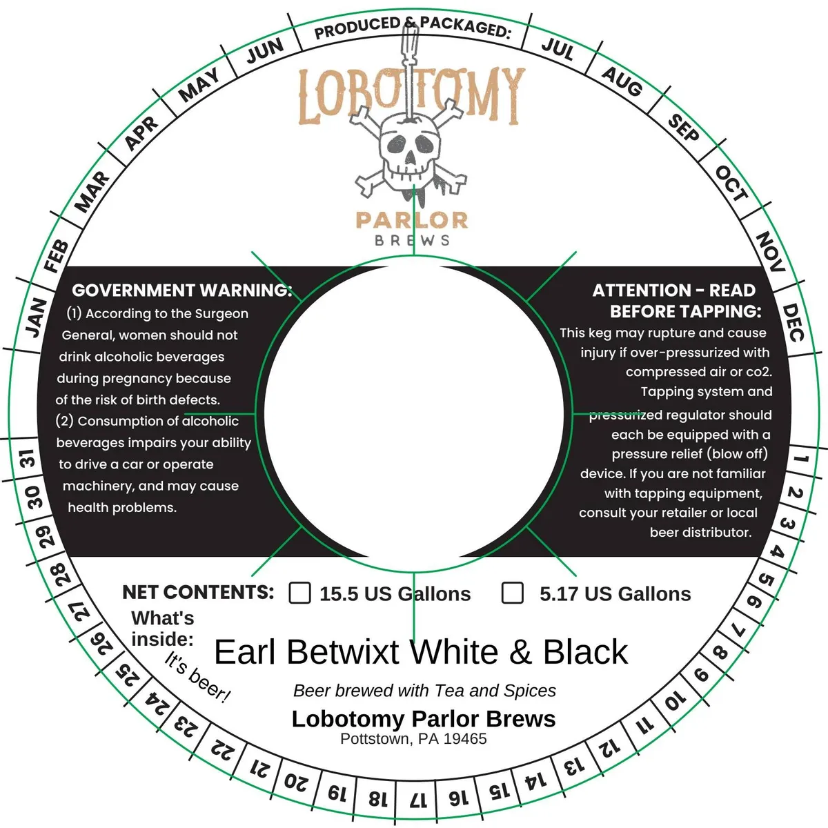 Earl Betwixt White & Black — full label as filed with TTB