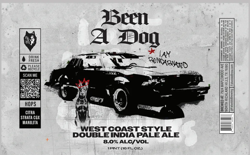 Been A Dog label art — FALSE IDOL BREWING