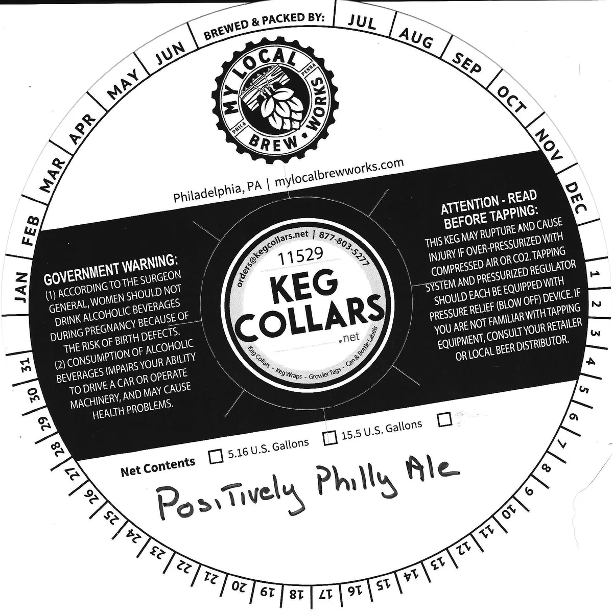 Positively Philly Ale label art — POSITIVELY PHILLY ALE