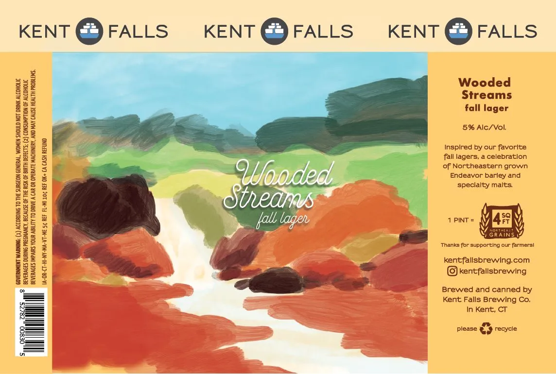 Wooded Streams label art — KENT FALLS