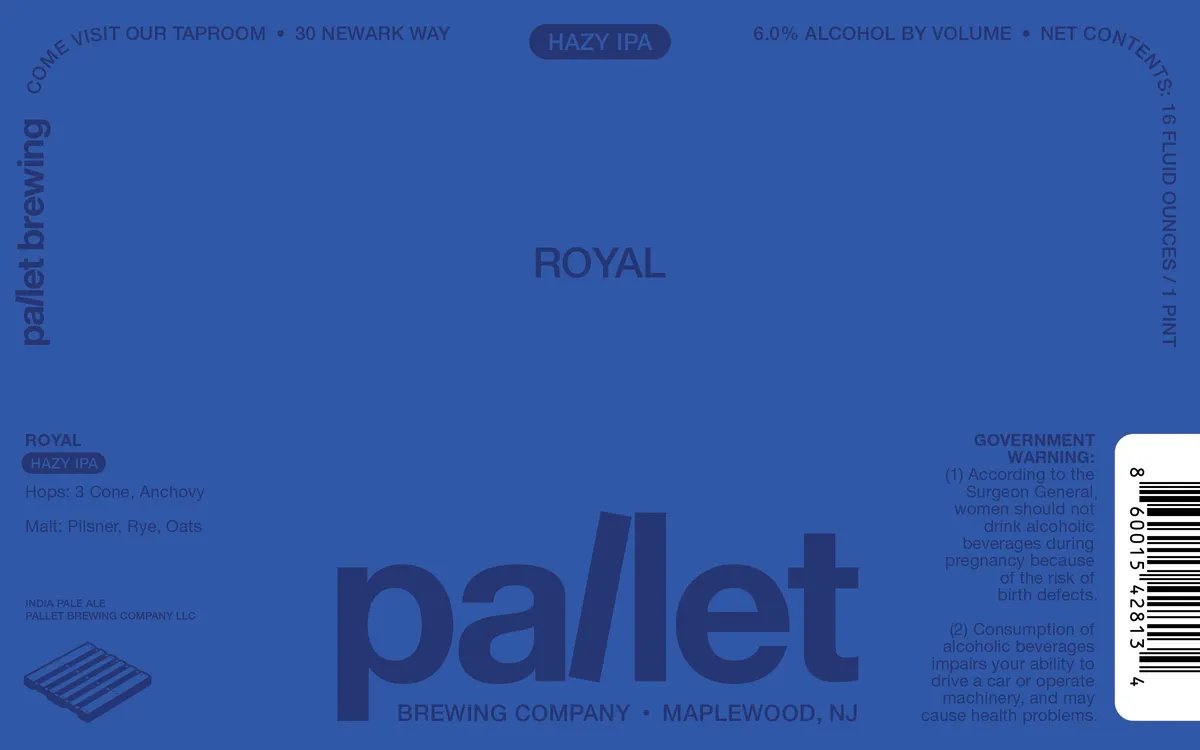 Royal — full label as filed with TTB