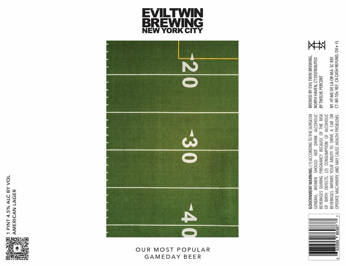 Our Most Popular Gameday Beer — full label as filed with TTB