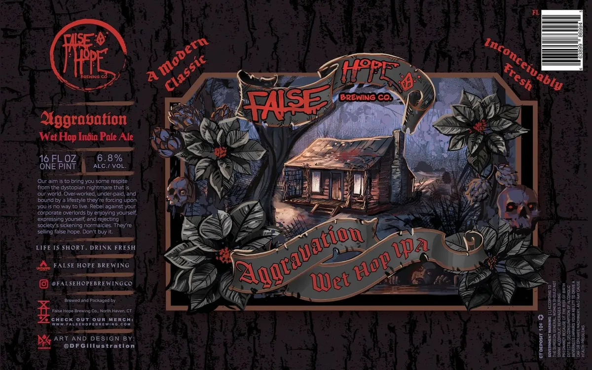 Aggravation label art — FALSE HOPE BREWING CO.