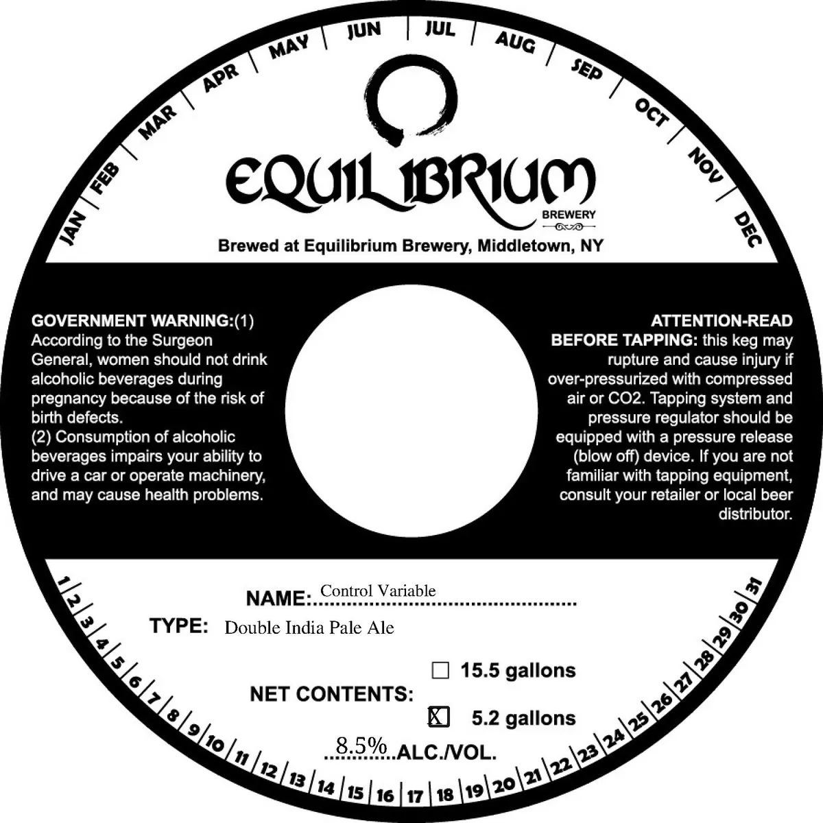 Control Variable label art — CONTROL VARIABLE