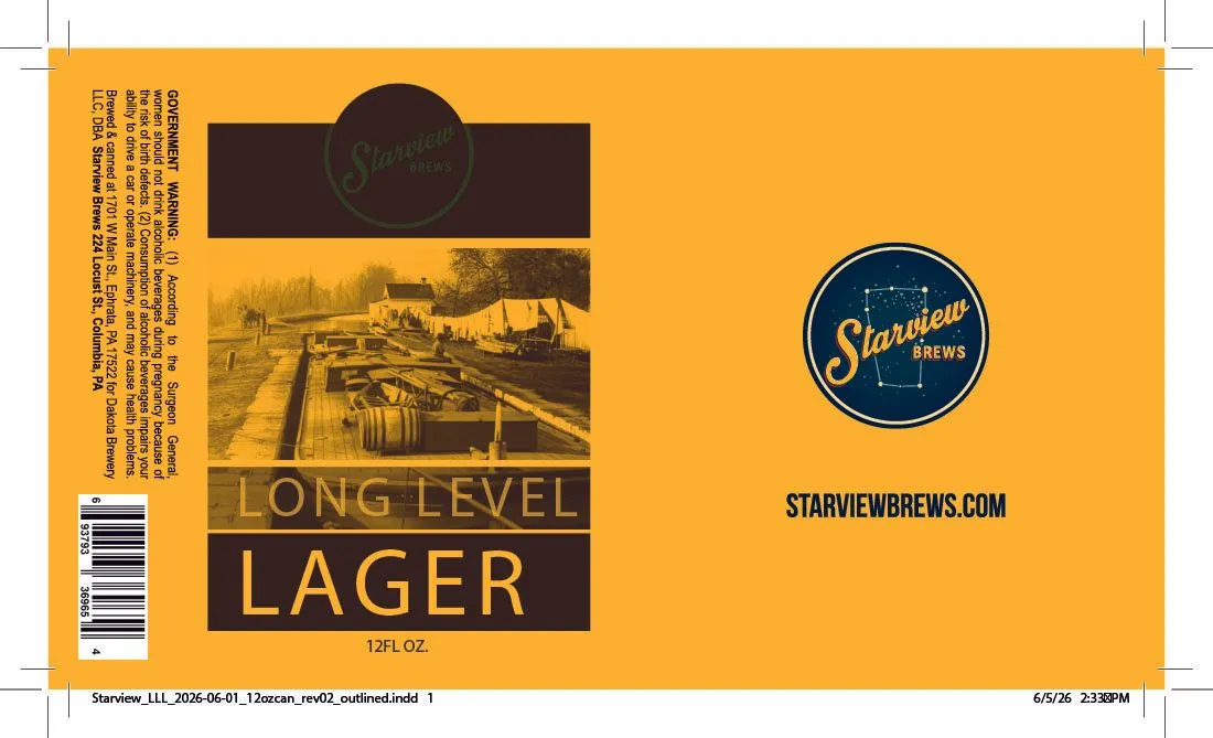 Long Level Lager label art — STARVIEW BREWS