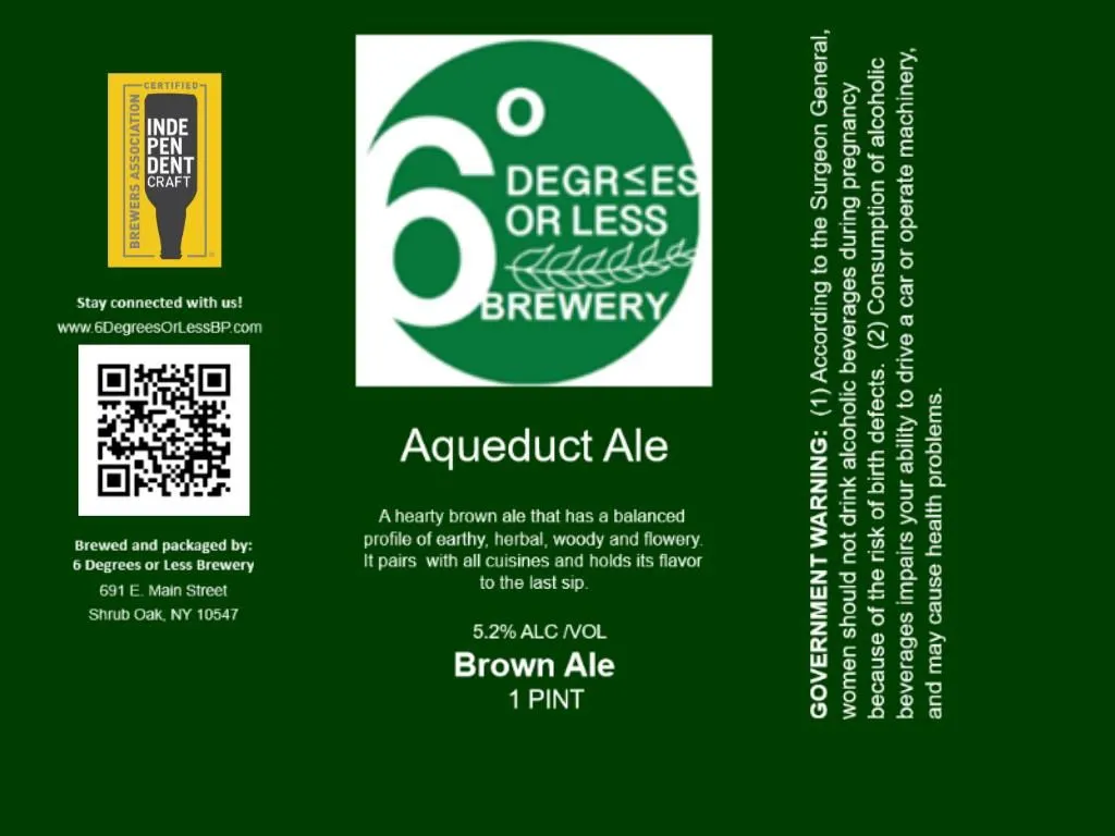 Aqueduct Ale — full label as filed with TTB
