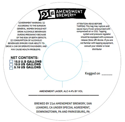 Amendment Lager label