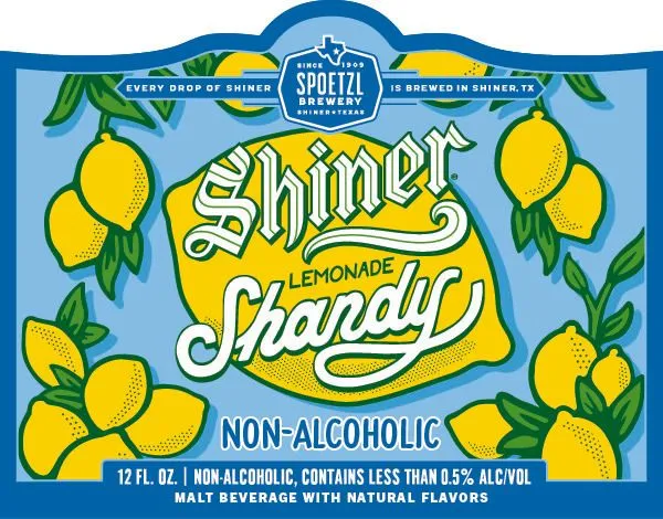 Shiner Lemonade Shandy Non-Alcoholic — full label as filed with TTB