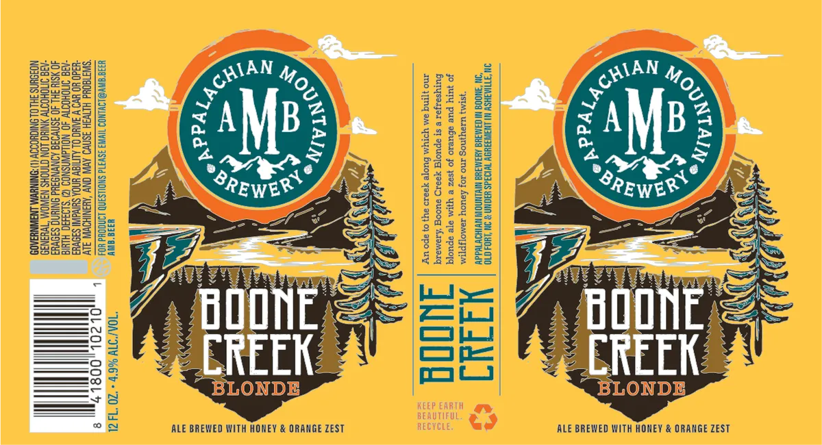 Boone Creek Blonde label art — APPALACHIAN MOUNTAIN BREWERY