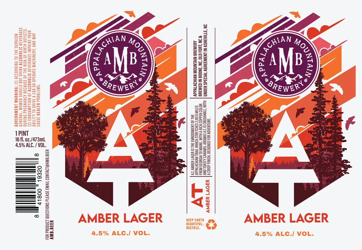 AT Amber Lager label art — APPALACHIAN MOUNTAIN BREWERY