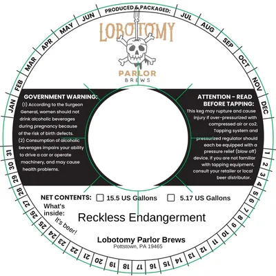 Reckless Endangerment label