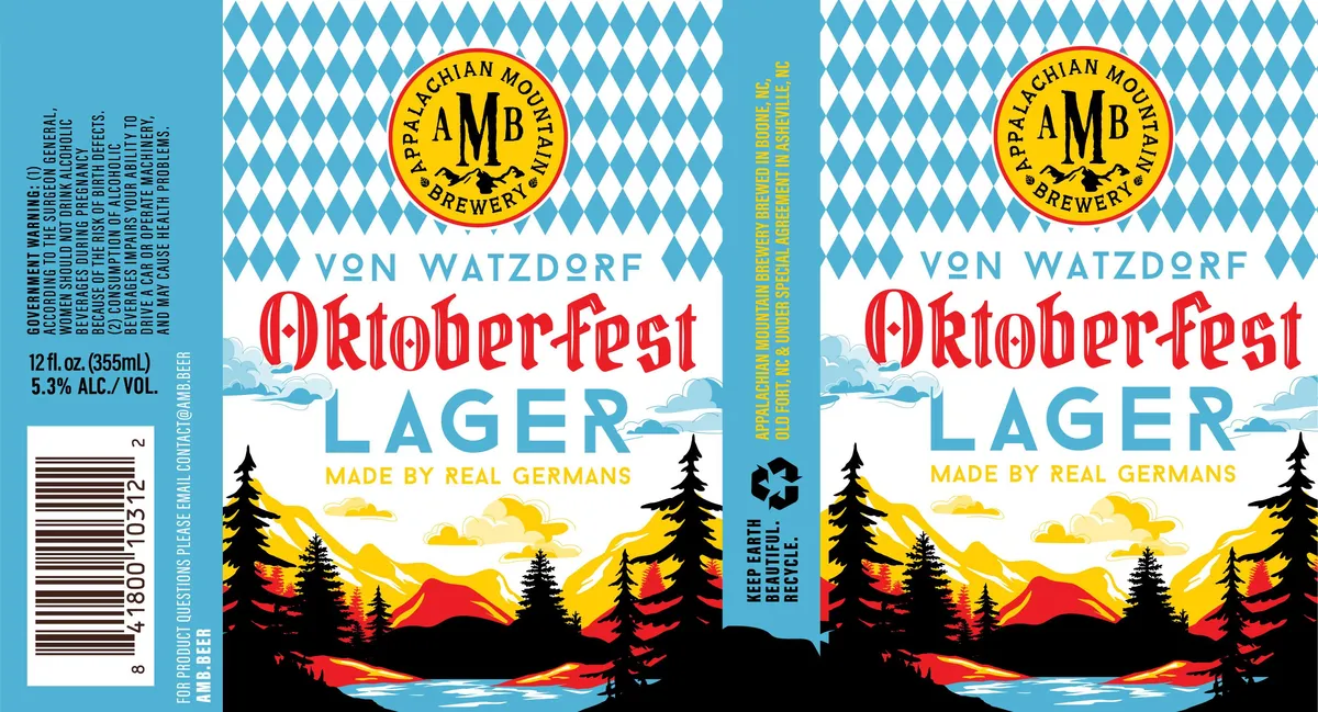 Von Watzdorf Oktoberfest Lager label art — APPALACHIAN MOUNTAIN BREWERY