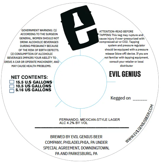 Fernando — full label as filed with TTB