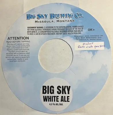 Big Sky White Ale label