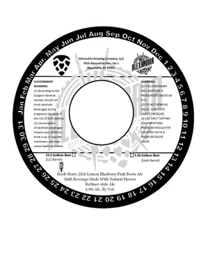 Boob-Berry 2026 Lemon Blueberry Pink Boots Ale label