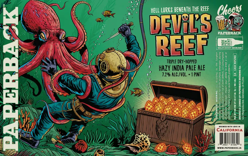 Devil's Reef label art — PAPERBACK BREWING