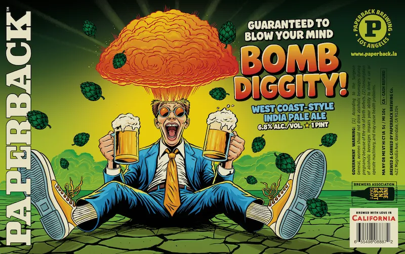 Bomb Diggity label art — PAPERBACK BREWING