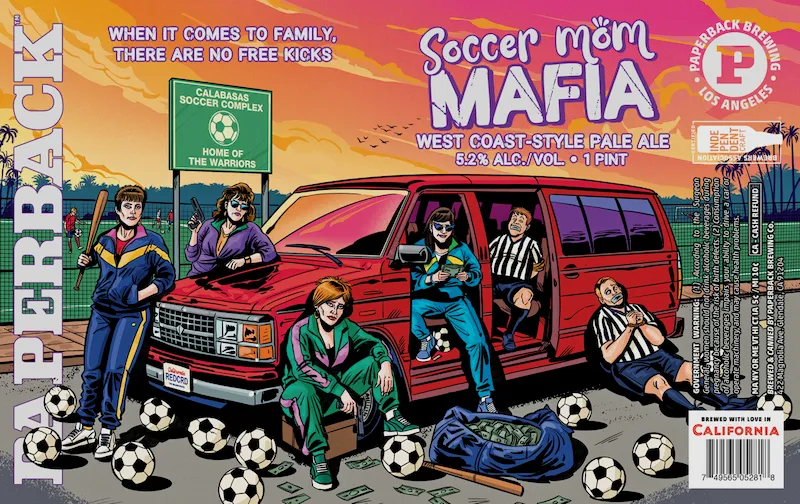 Soccer Mom Mafia label art — PAPERBACK BREWING