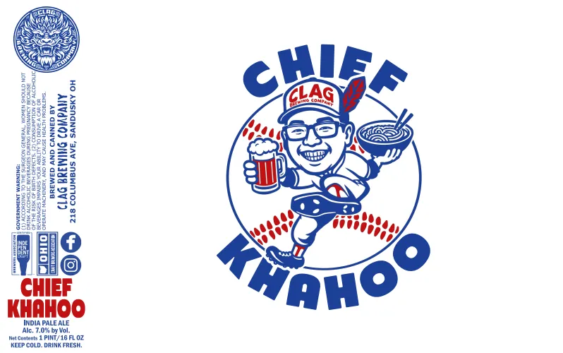 Chief Khahoo label art — CLAG BREWING COMPANY