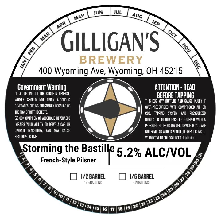 Storming the Bastille — full label as filed with TTB
