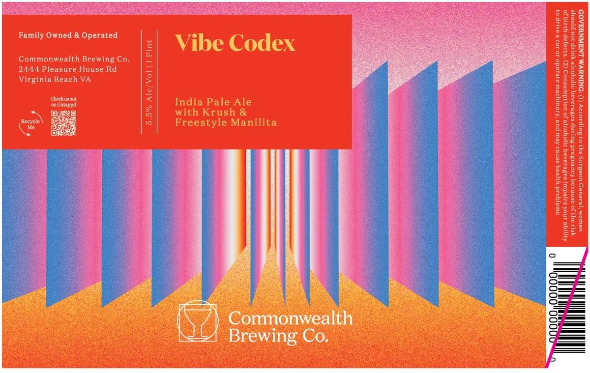 Vibe Codex label art — COMMONWEALTH BREWING CO