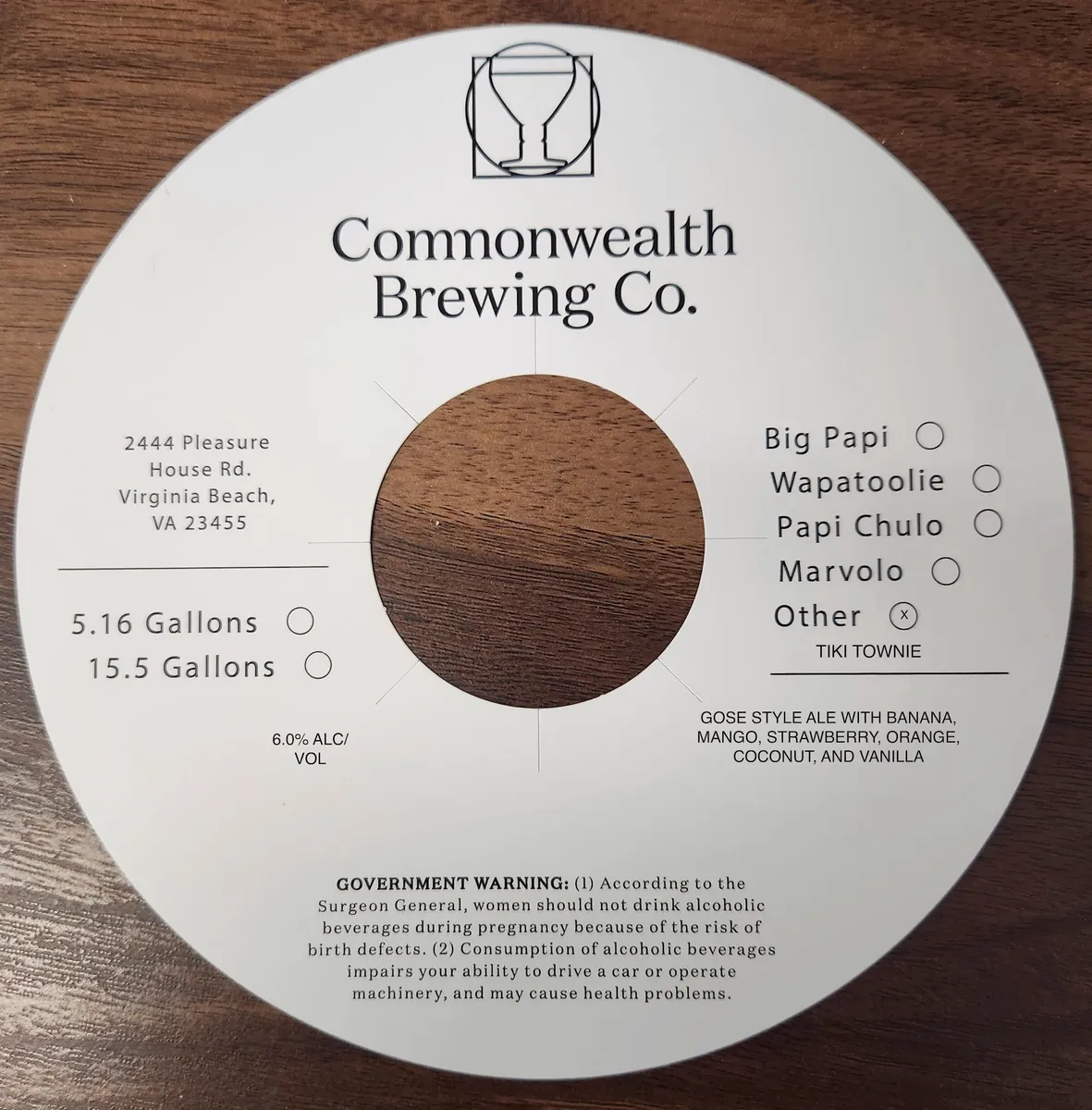 Tiki Townie label art — COMMONWEALTH BREWING CO