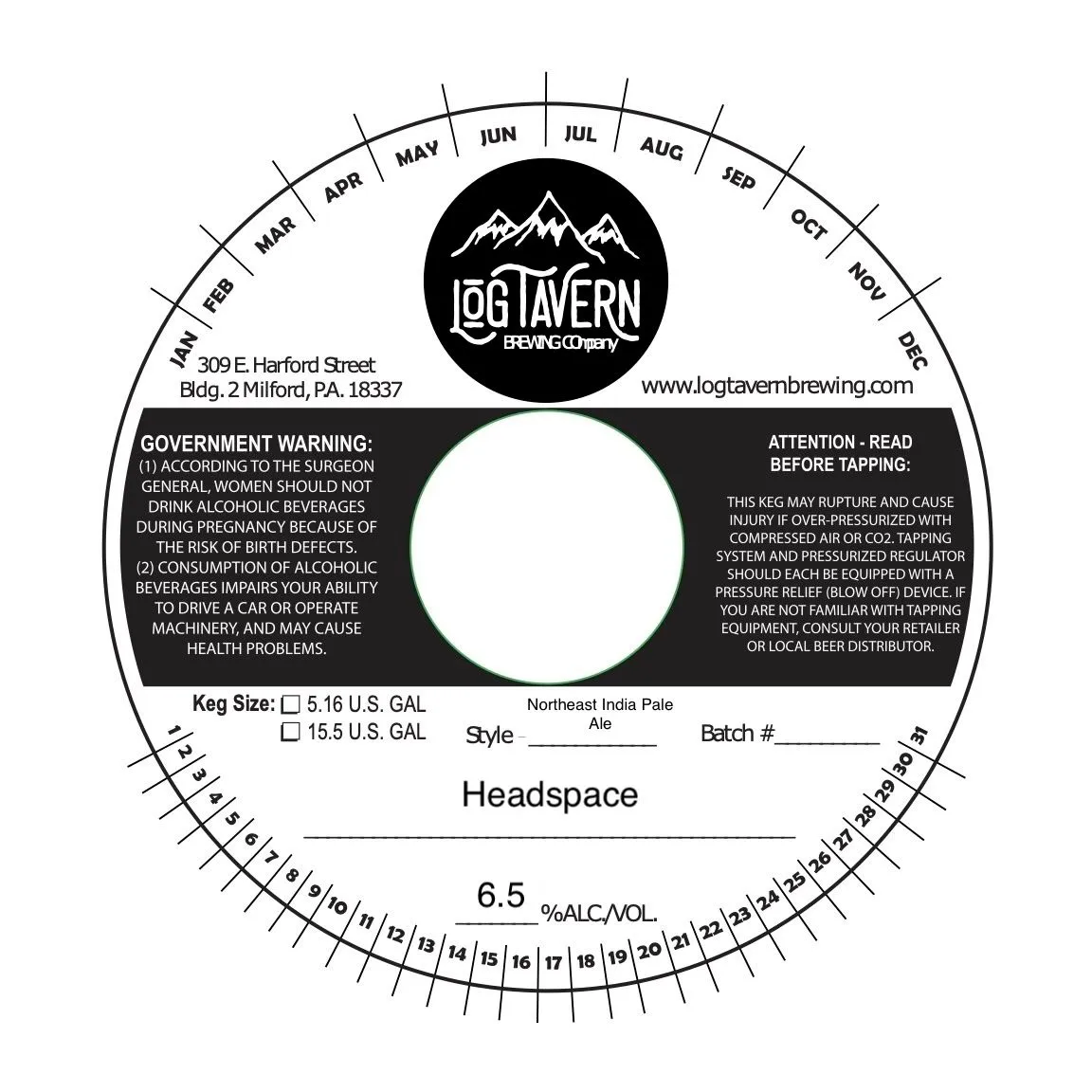 Headspace — full label as filed with TTB