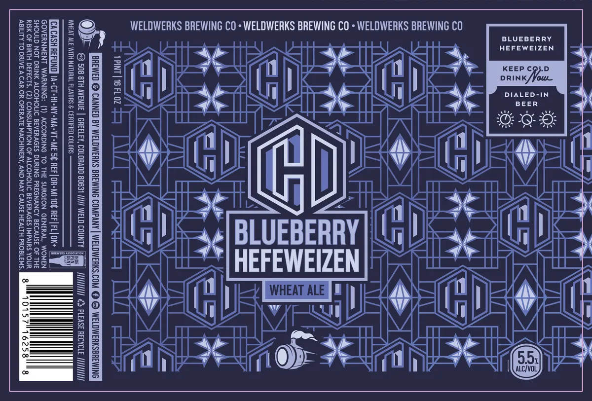 Blueberry Hefeweizen label art — WELDWERKS