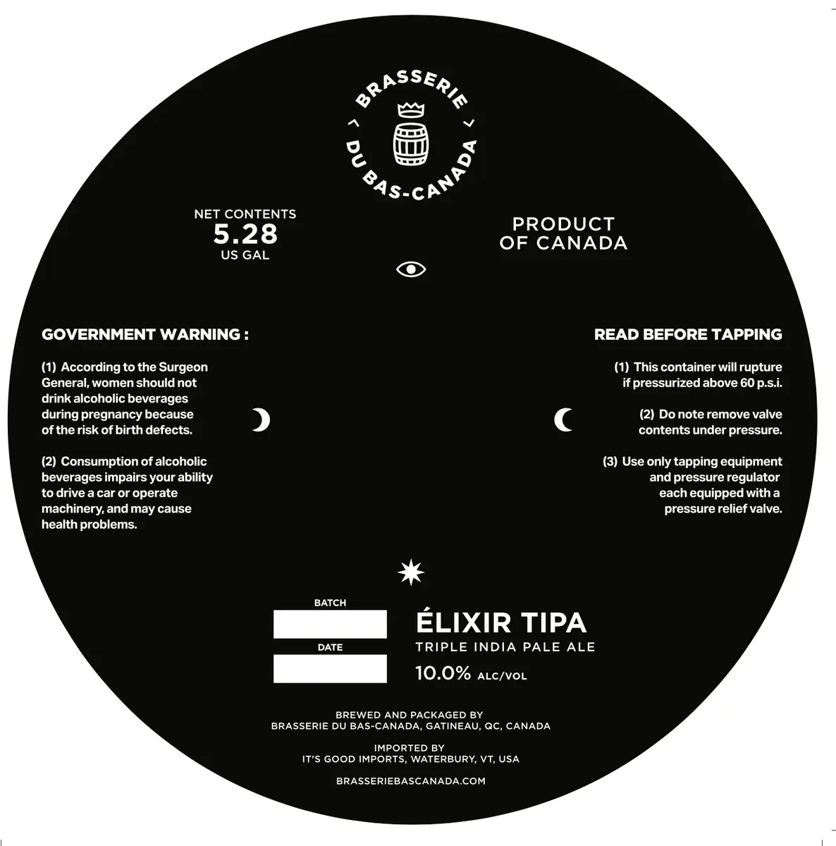 Élixir Tipa — full label as filed with TTB