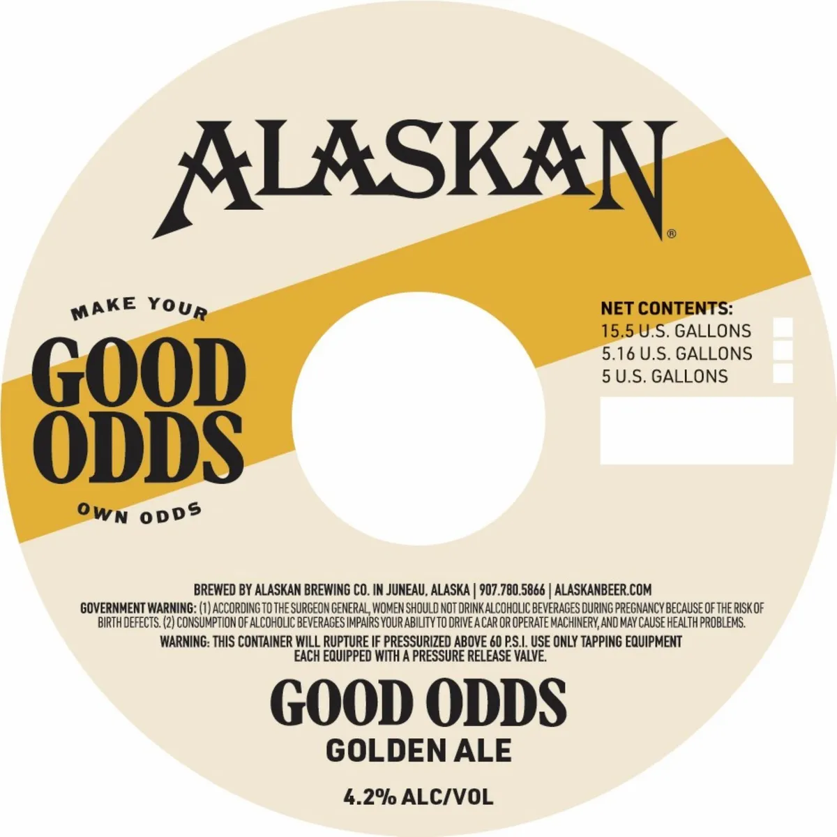 Good Odds Golden Ale — full label as filed with TTB