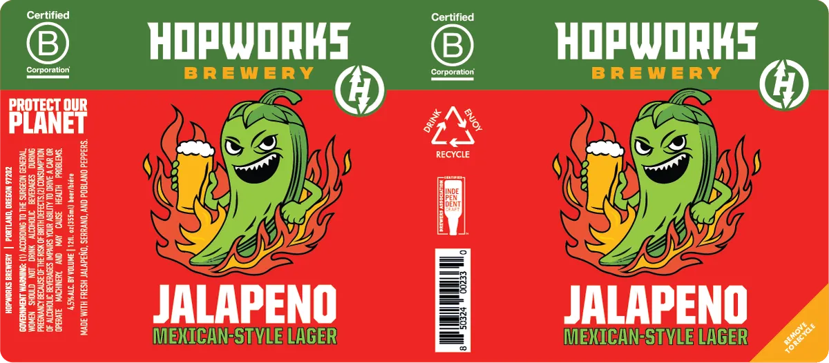 Jalapeno Mexican-Style Lager label art — HOPWORKS BREWERY
