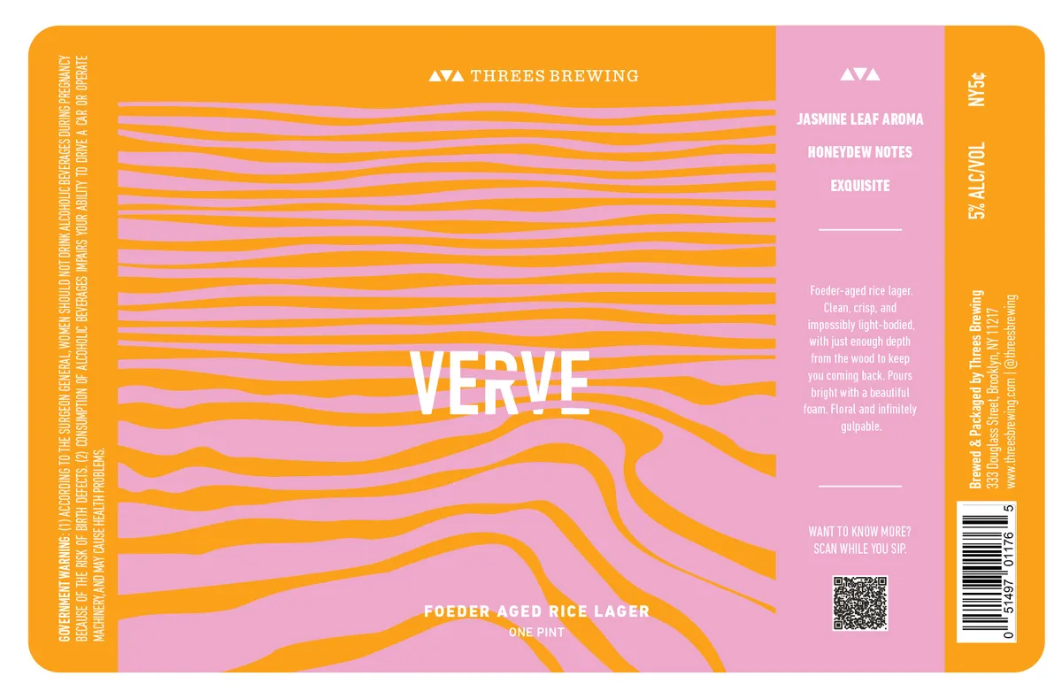 Verve Foeder Aged Rice Lager — full label as filed with TTB